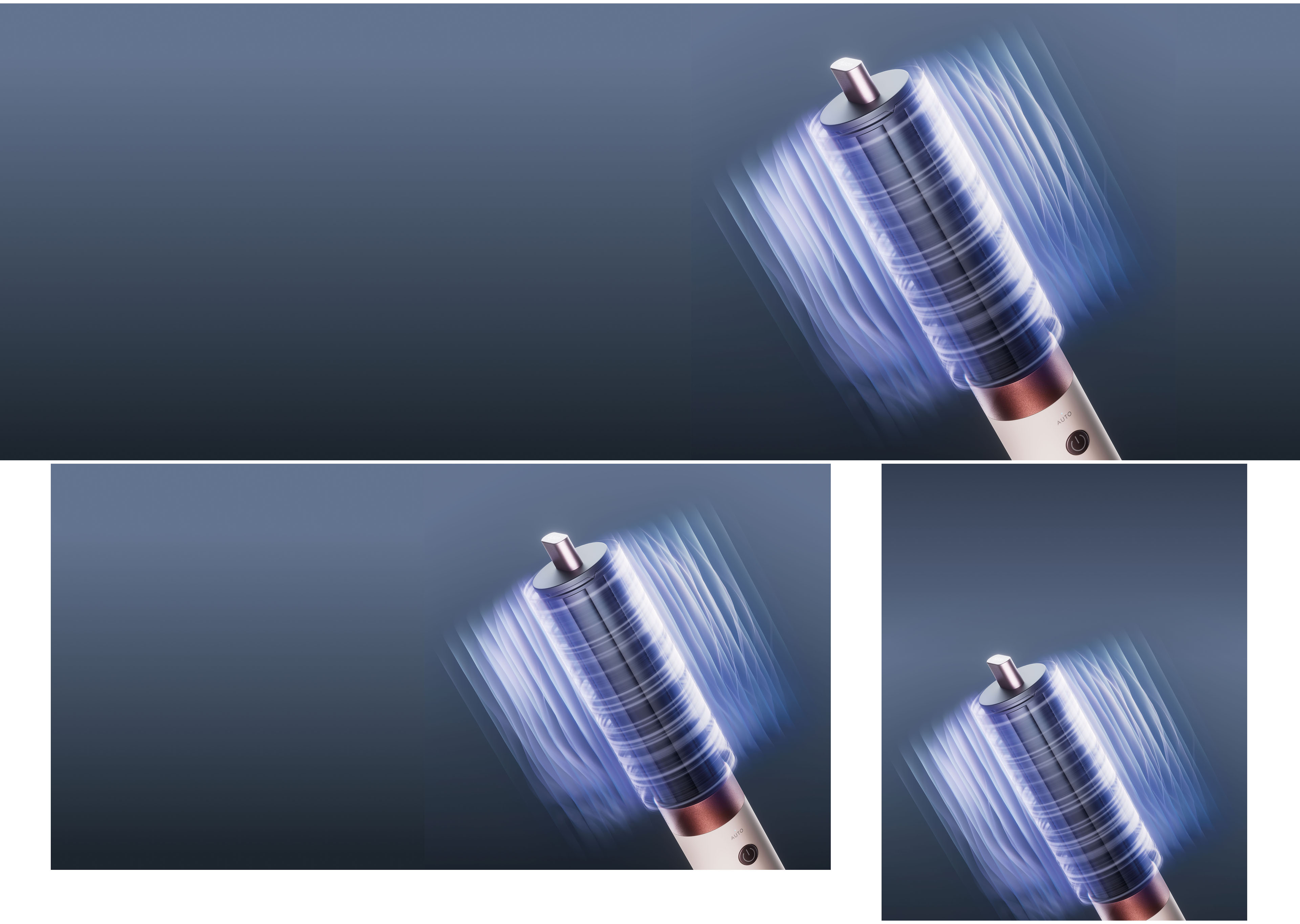 Des lignes graphiques montrent le flux d’air Coanda autour du rouleau du multistyler Dyson Airwrap Co-anda2x.